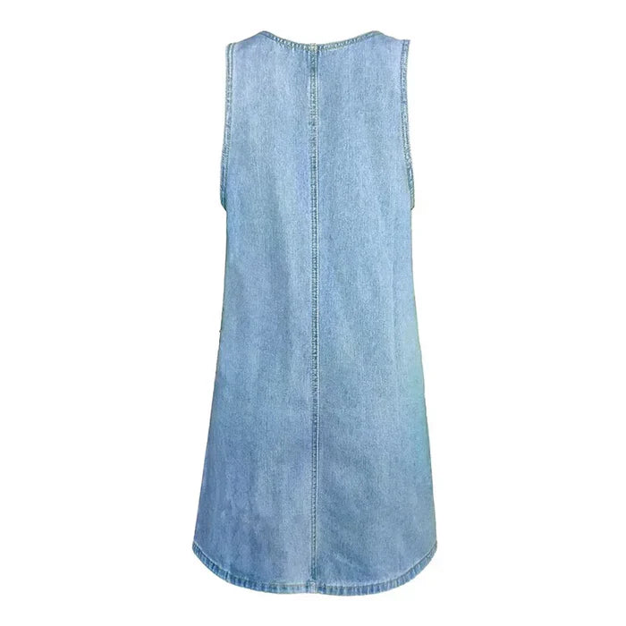 Selora Elegant og Let Sommerkjole i Denim