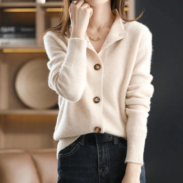 Luksuriøs kashmirstrikcardigan