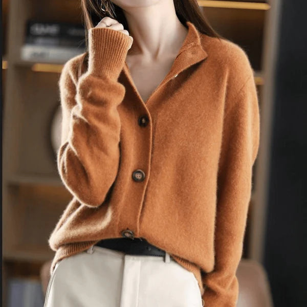 Luksuriøs kashmirstrikcardigan