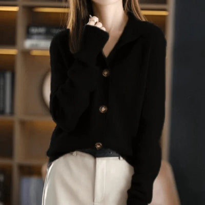 Luksuriøs kashmirstrikcardigan