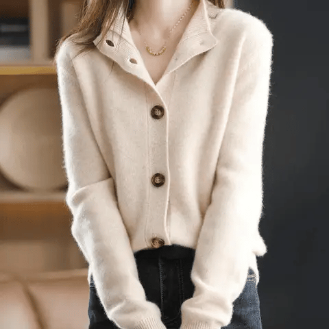 Luksuriøs kashmirstrikcardigan