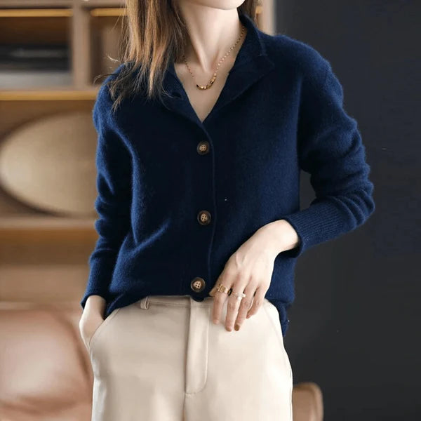 Luksuriøs kashmirstrikcardigan